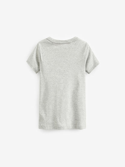 Dsiney Kidz - Grey 100% Cotton Short Sleeve Vests 3 Pack (1.5-16yrs) image 2