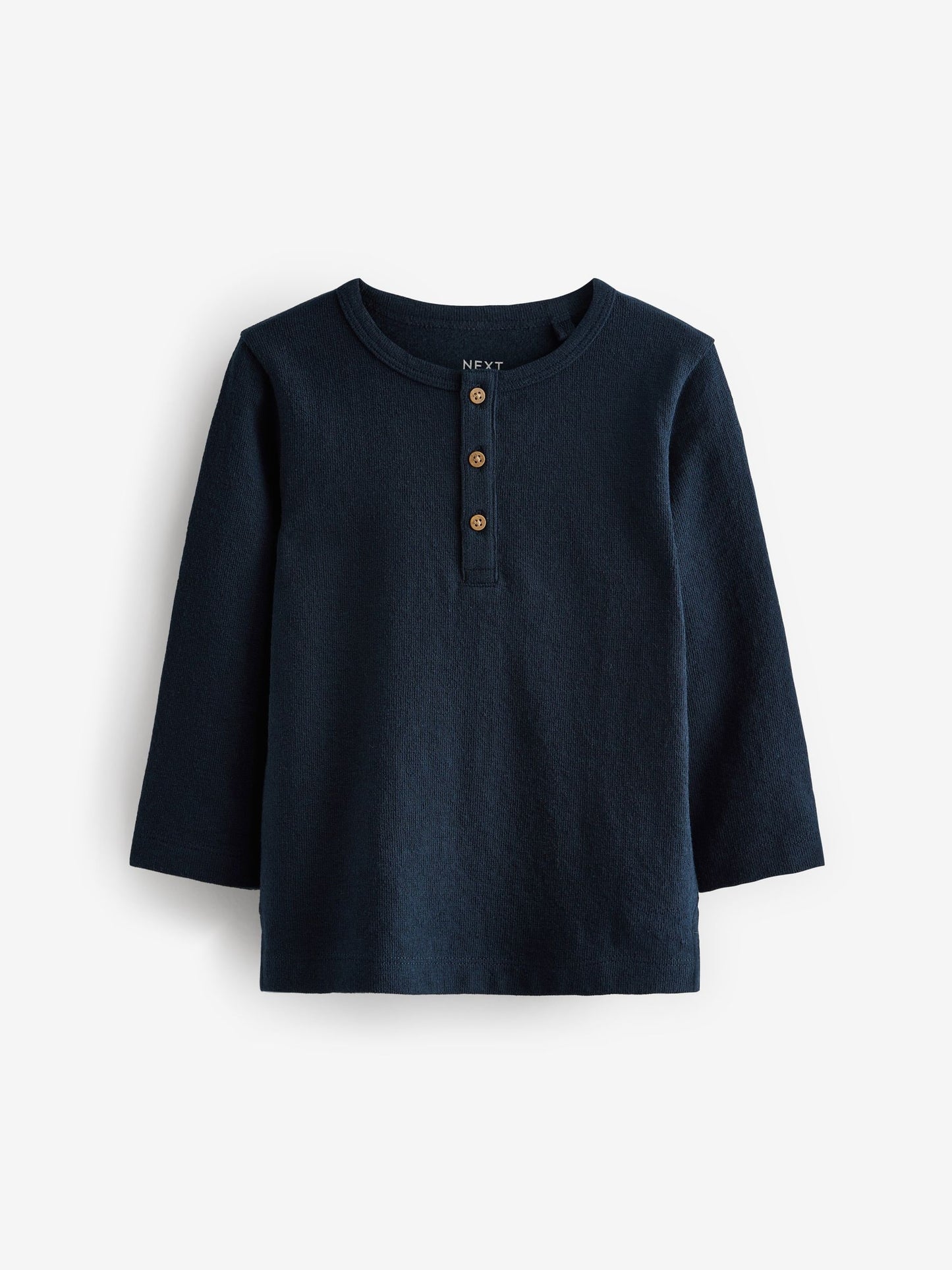 Navy Long Sleeve Henley Neck T-Shirt (3mths-7yrs) image 5