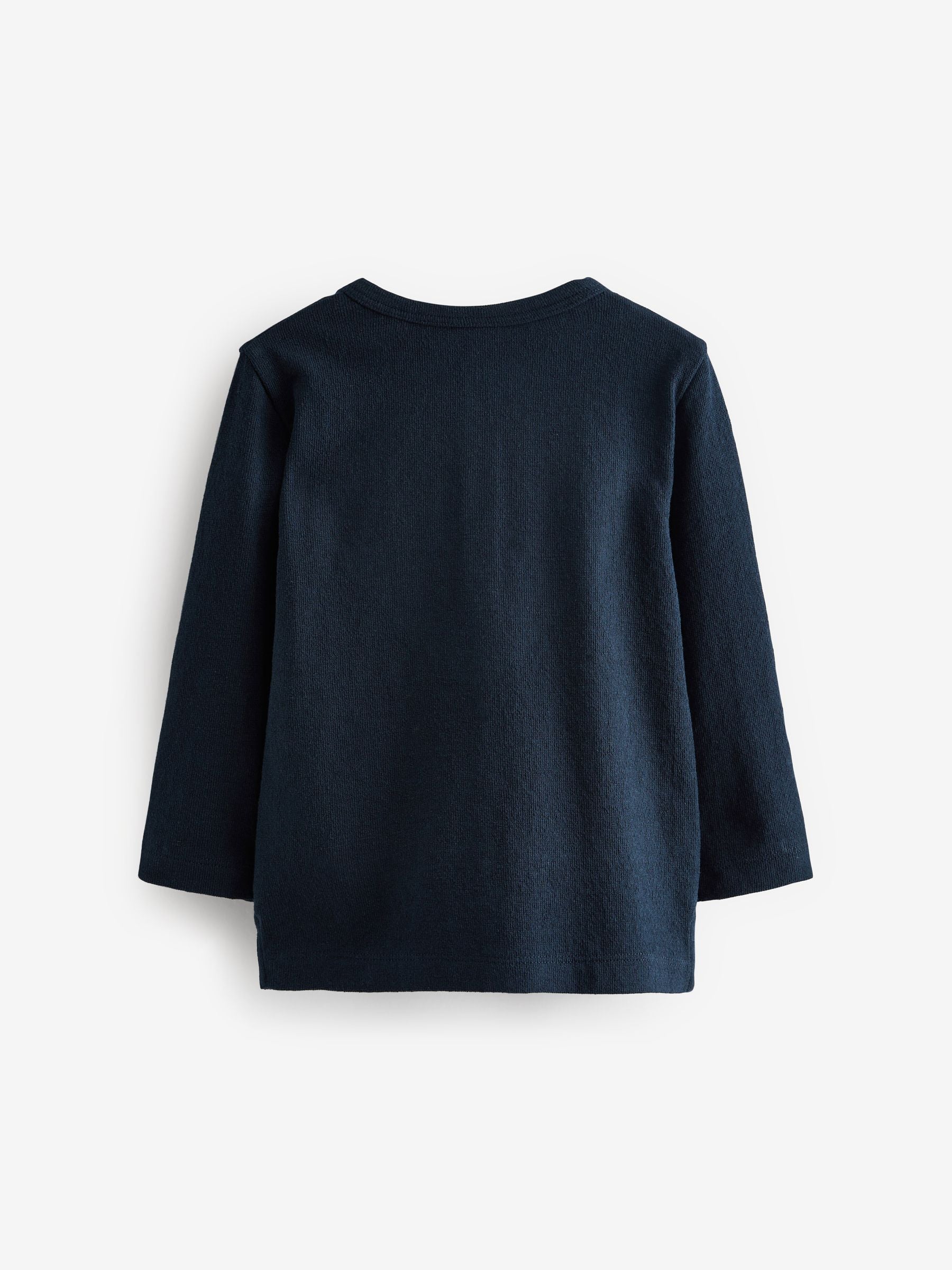 Navy Long Sleeve Henley Neck T-Shirt (3mths-7yrs) image 6