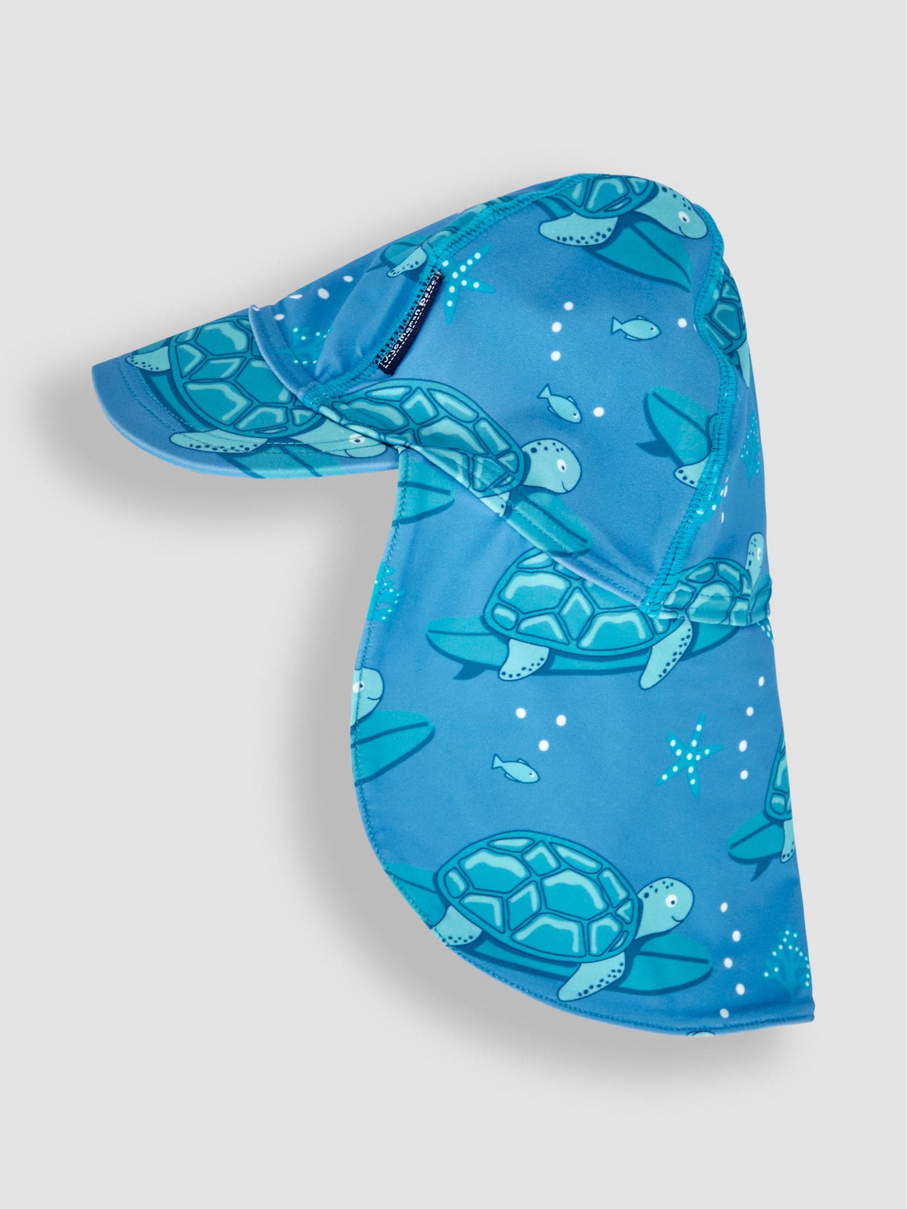 JoJo Maman Bébé Aqua Blue Turtle UV Sun Protection Swim Hat image 1