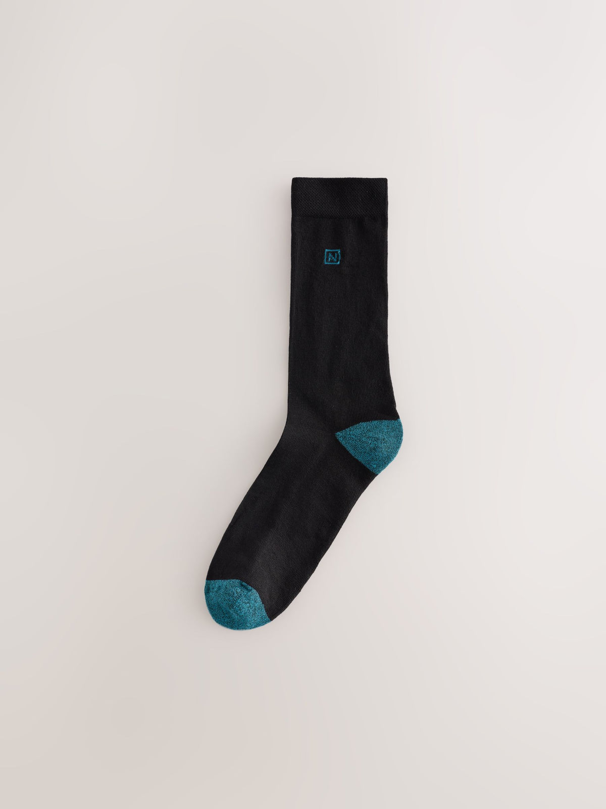 Black Mineral Blue/ Green Heel Cushioned Sole Comfort Socks 5 Pack - image 6