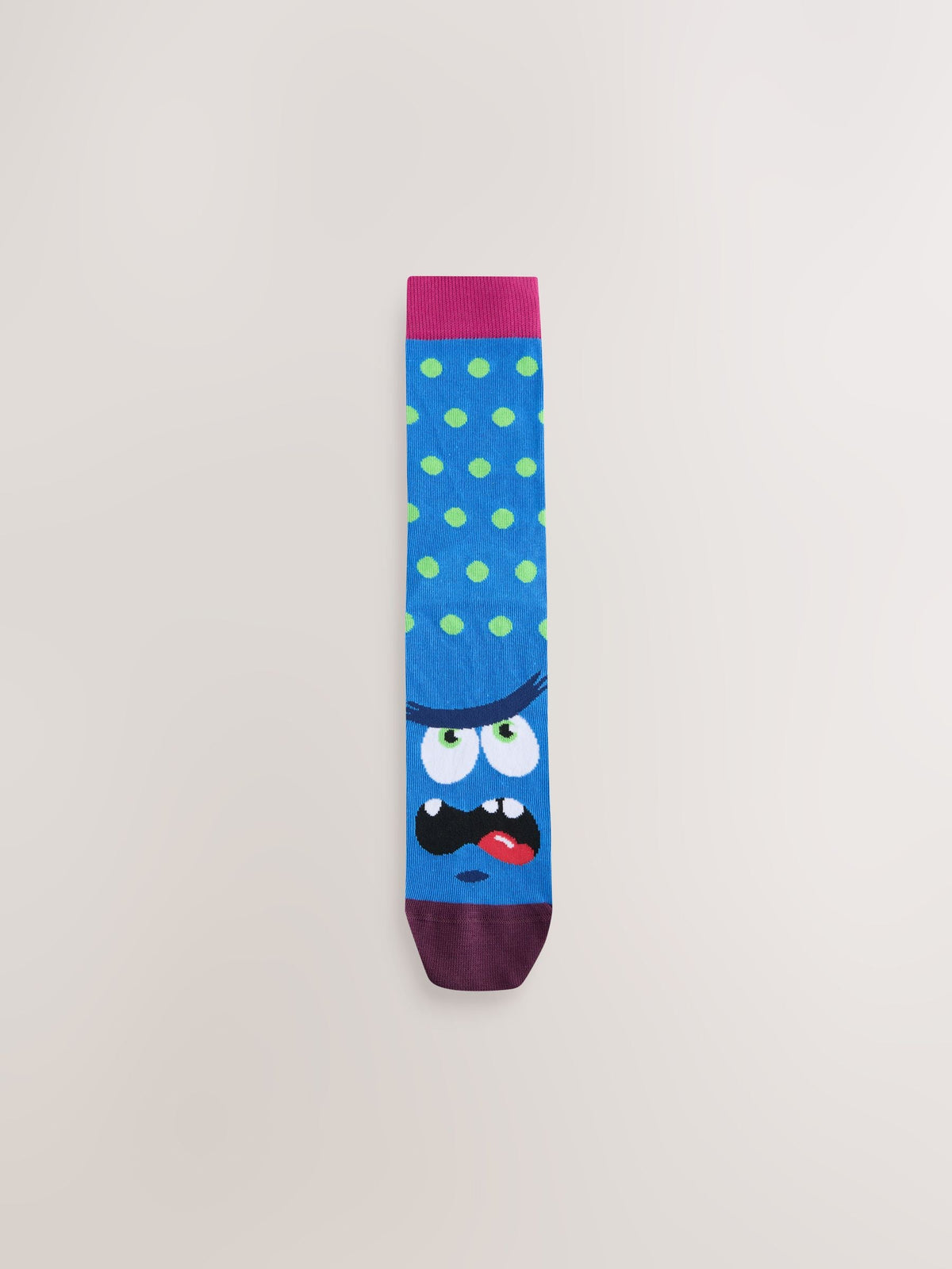 Bright Green/Blue Monster Faces Pattern Socks 5 Pack - image 5