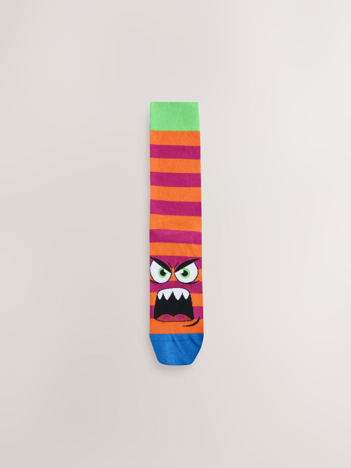 Bright Green/Blue Monster Faces Pattern Socks 5 Pack - image 6