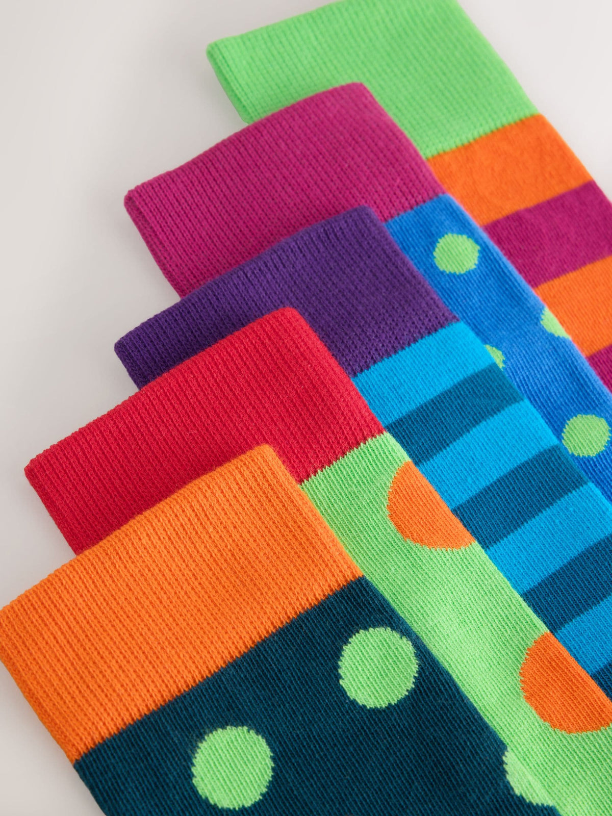 Bright Green/Blue Monster Faces Pattern Socks 5 Pack - image 8