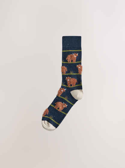 Green/ Red/ Brown Stripe Fluffy Animal Pattern Socks 5 Pack - image 7