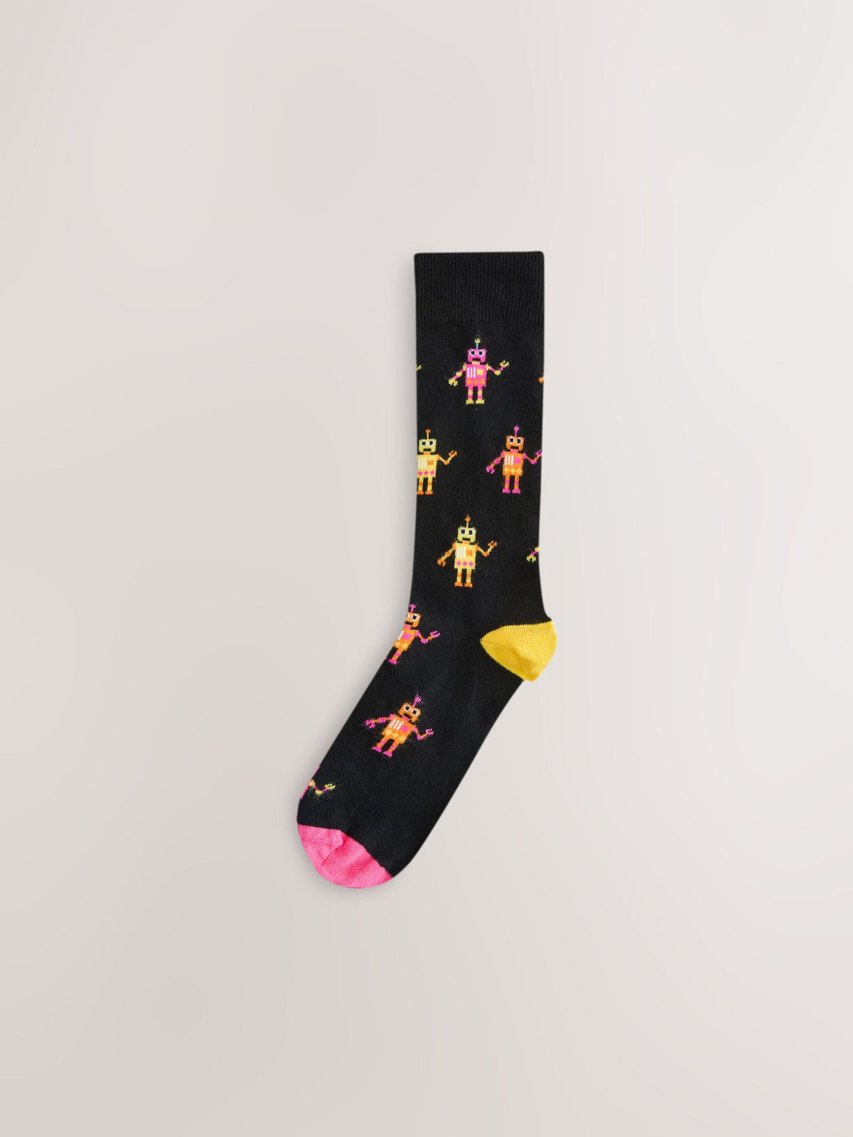 Black Neon Robots Pattern Socks 5 Pack - image 4