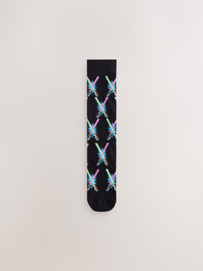 Black Star Wars Pattern Socks 3 Pack - image 3