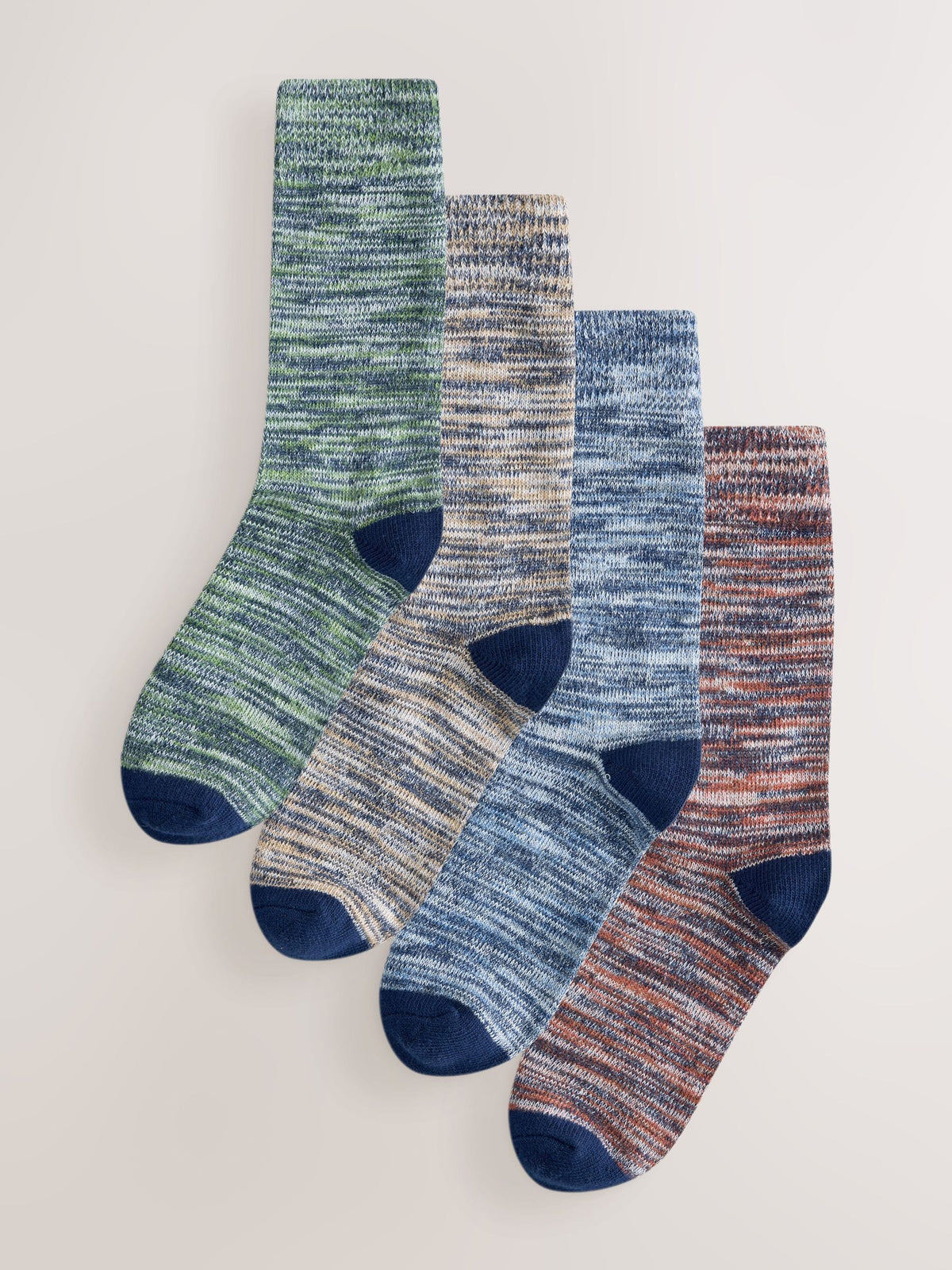 Blue/Green/Red Twist Ribbed Socks 4 Pack - image 1