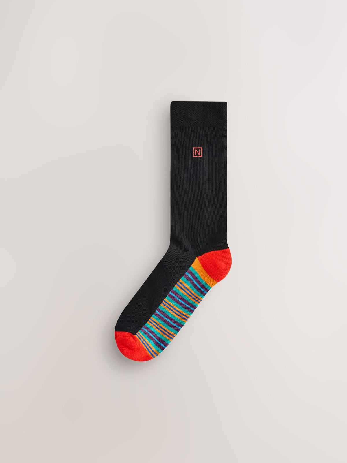 Black Bright Stripe Footbed Cushioned Sole Comfort Socks 10 Pack - image 5