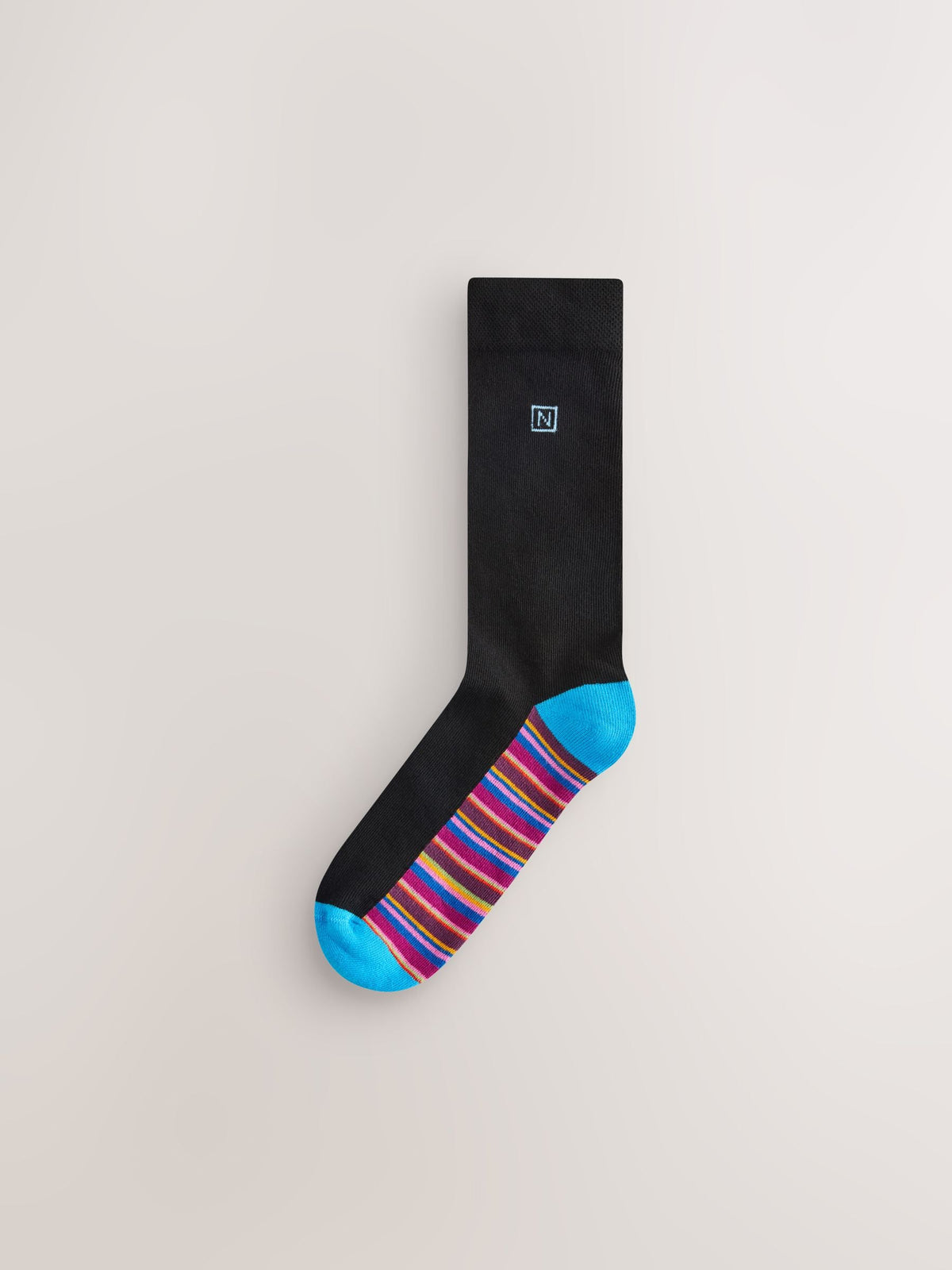 Black Bright Stripe Footbed Cushioned Sole Comfort Socks 10 Pack - image 7