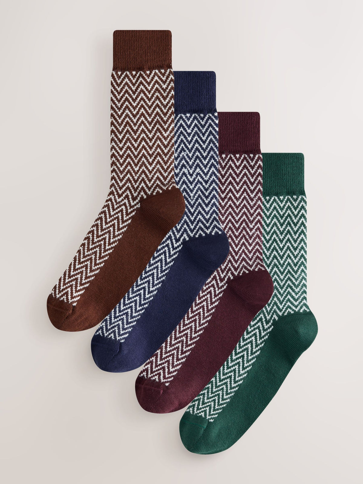 Red/Blue Herringbone Twist Ribbed Socks 4 Pack - image 1