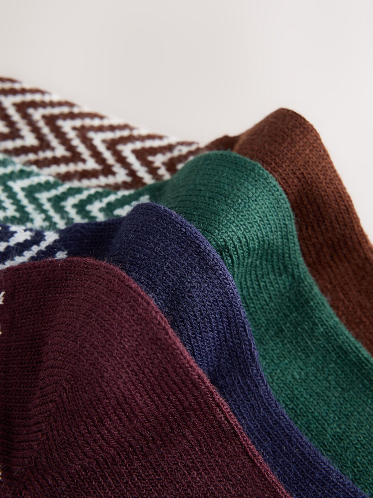 Red/Blue Herringbone Twist Ribbed Socks 4 Pack - image 6