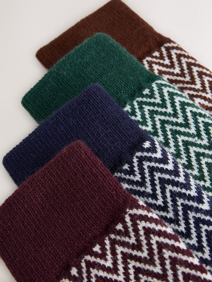 Red/Blue Herringbone Twist Ribbed Socks 4 Pack - image 7