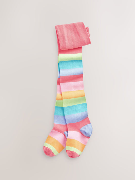 Multicolour Cotton Rich Rainbow Stripe Tights image 1