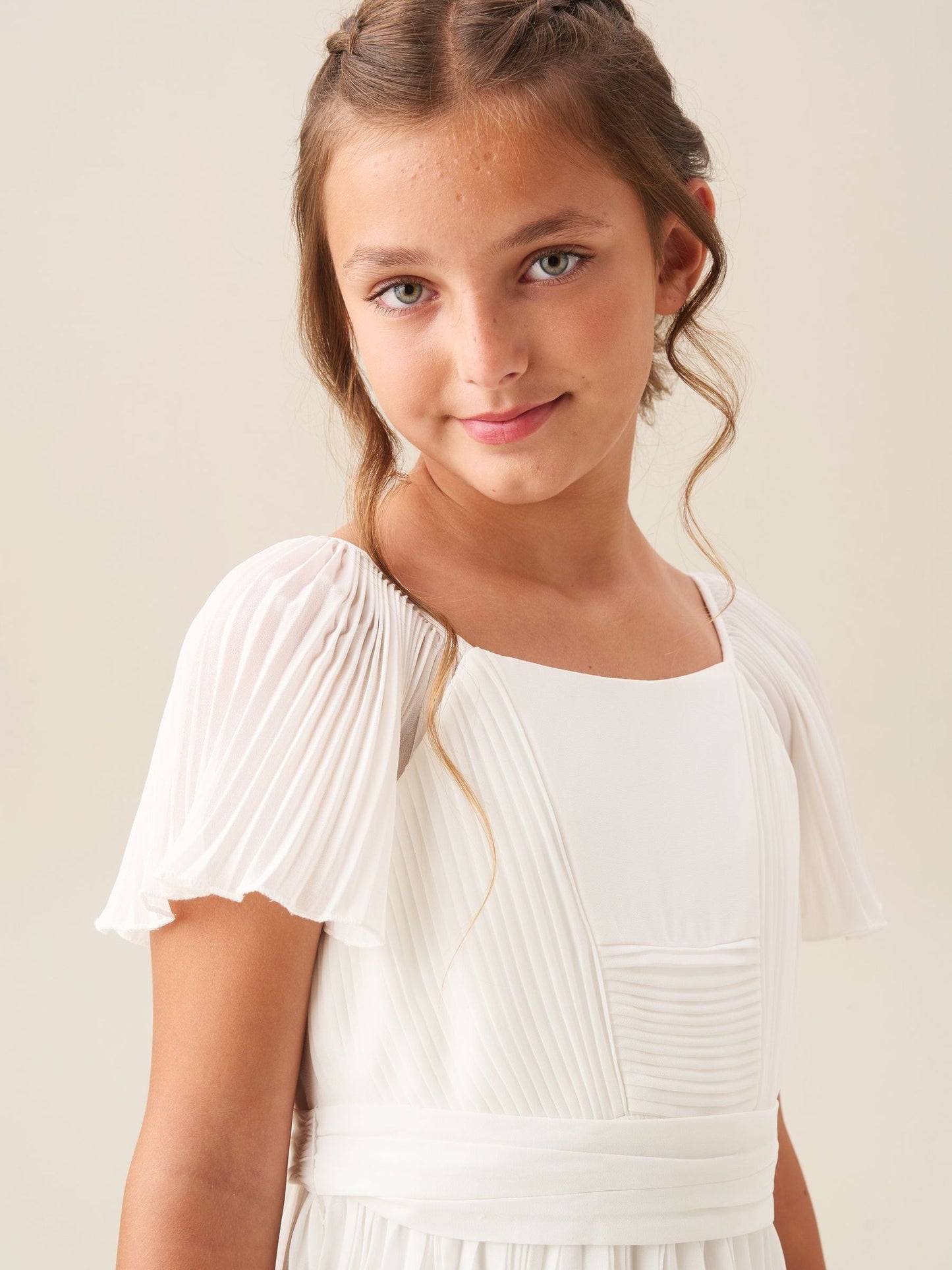 Angel & Rocket White Pleated Ballerina Occasion Bow Dress image 6