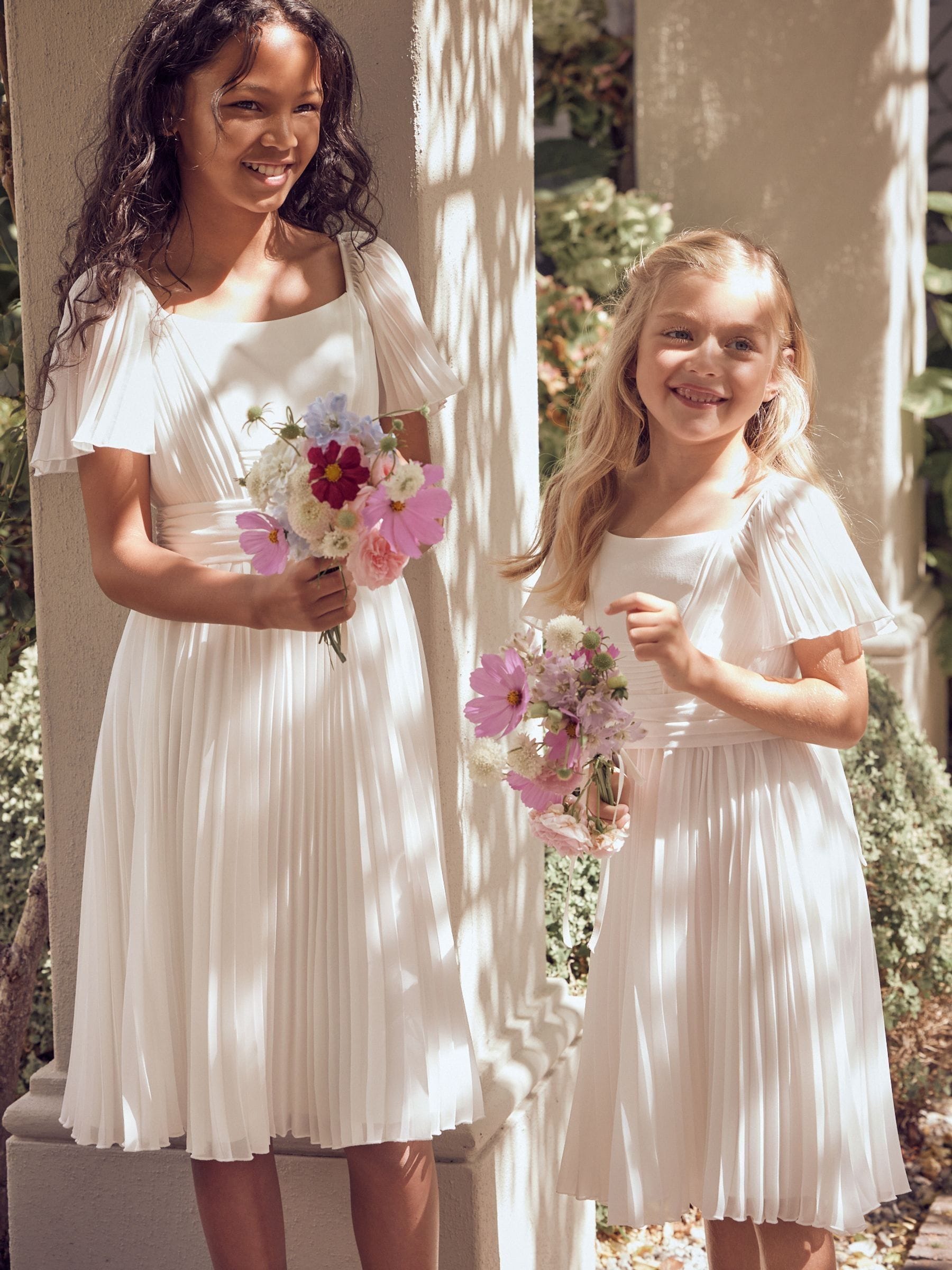 Angel & Rocket White Pleated Ballerina Occasion Bow Dress image 9