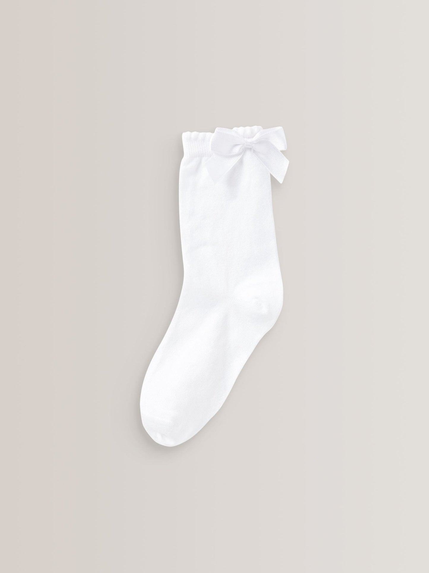 White 5 Pack Cotton Rich Bow Ankle School Socks image 2