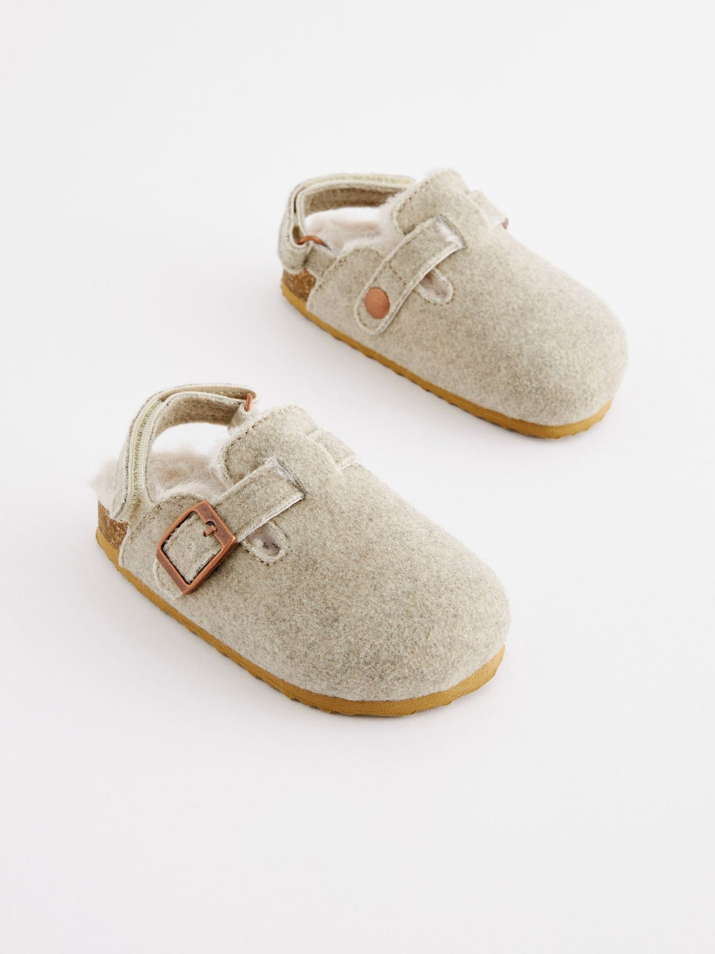 Grey Warm Lined Clog Slippers