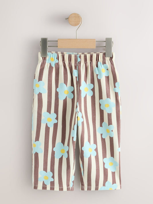 Brown Floral Stripe Printed Jeans (3mths-7yrs) - image 1