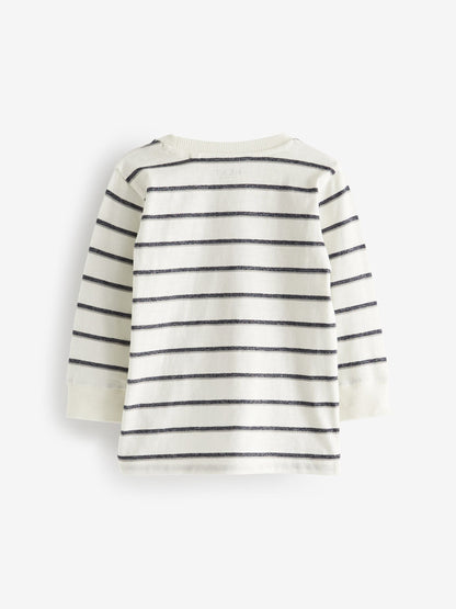 Black/White Plain Long Sleeve T-Shirts 5 Pack (3mths-7yrs) image 2