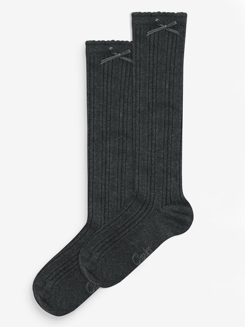 Clarks Grey Knee High School Socks 2 Pack image 1