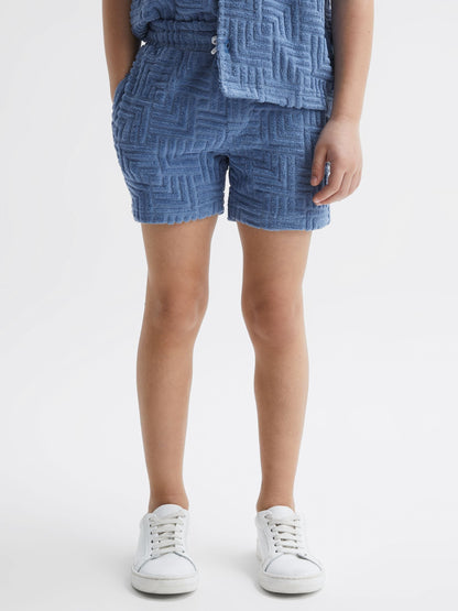 Dsiney Kidz - Reiss Airforce Blue Miami Senior Terry Towelling Shorts image 1