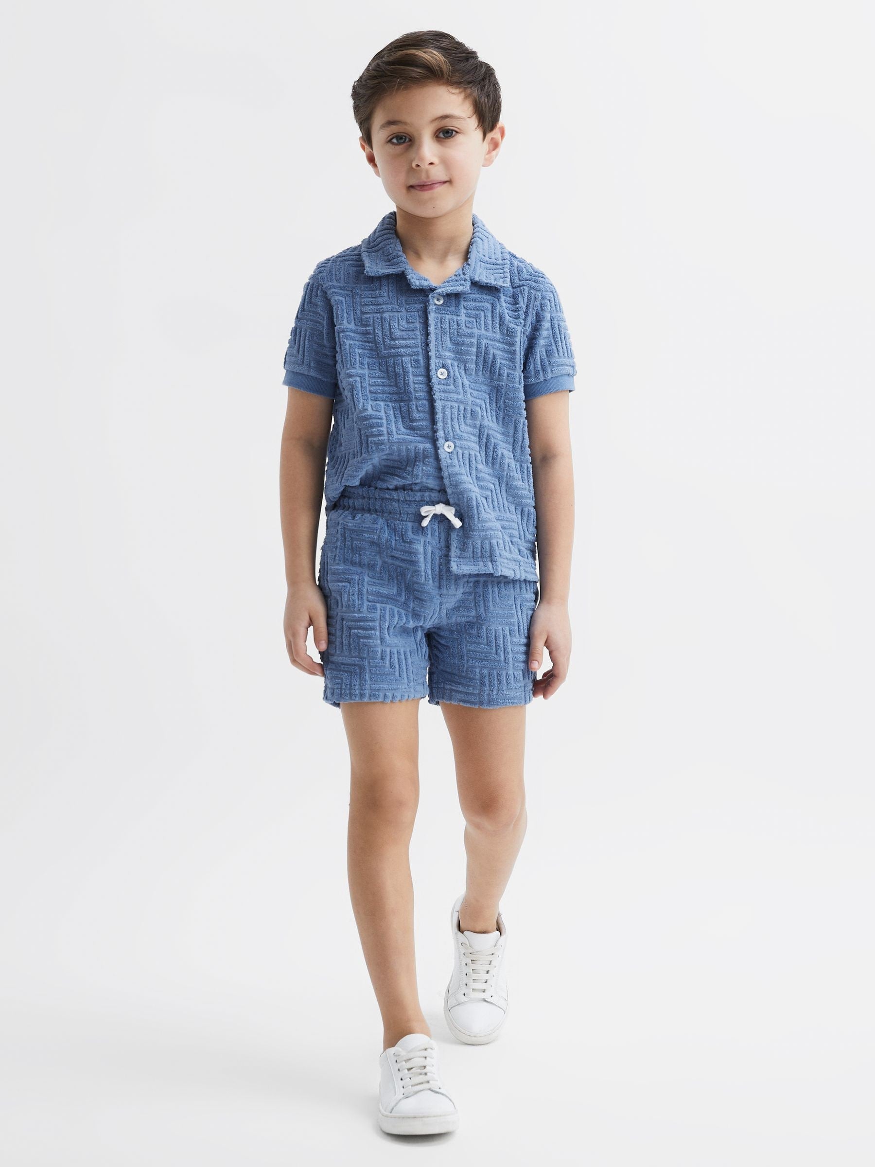 Dsiney Kidz - Reiss Airforce Blue Miami Senior Terry Towelling Shorts image 3