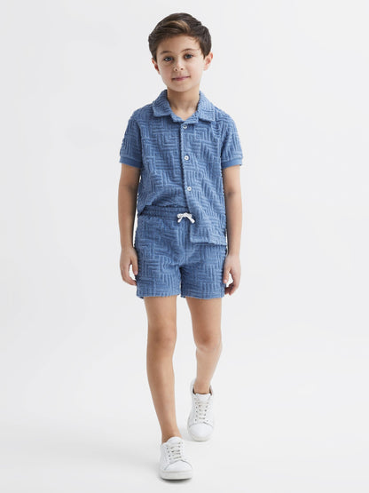 Dsiney Kidz - Reiss Airforce Blue Miami Senior Terry Towelling Shorts image 3