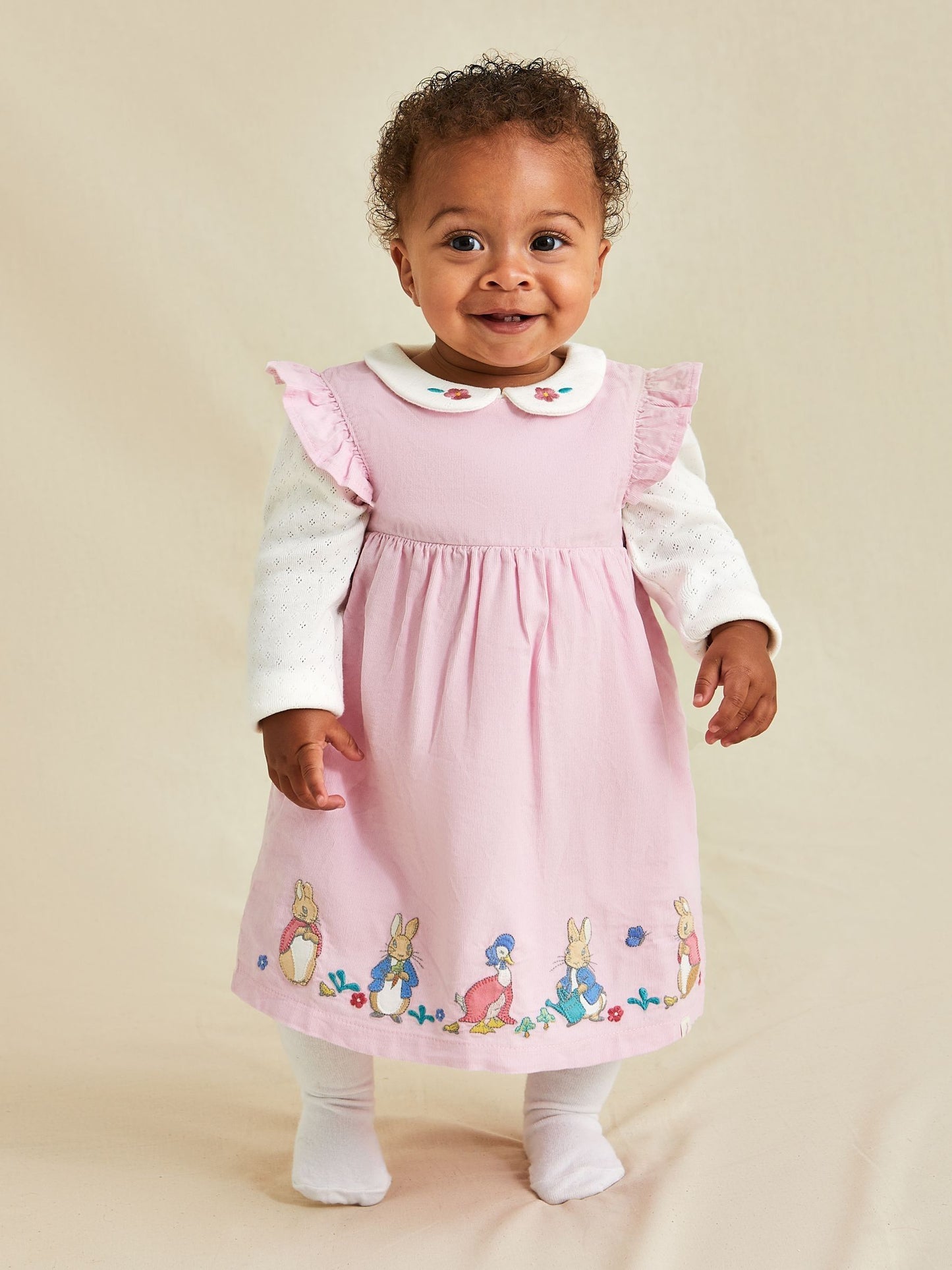JoJo Maman Bébé Pink Baby Peter Rabbit Embroidered Dress and Body Set image 4