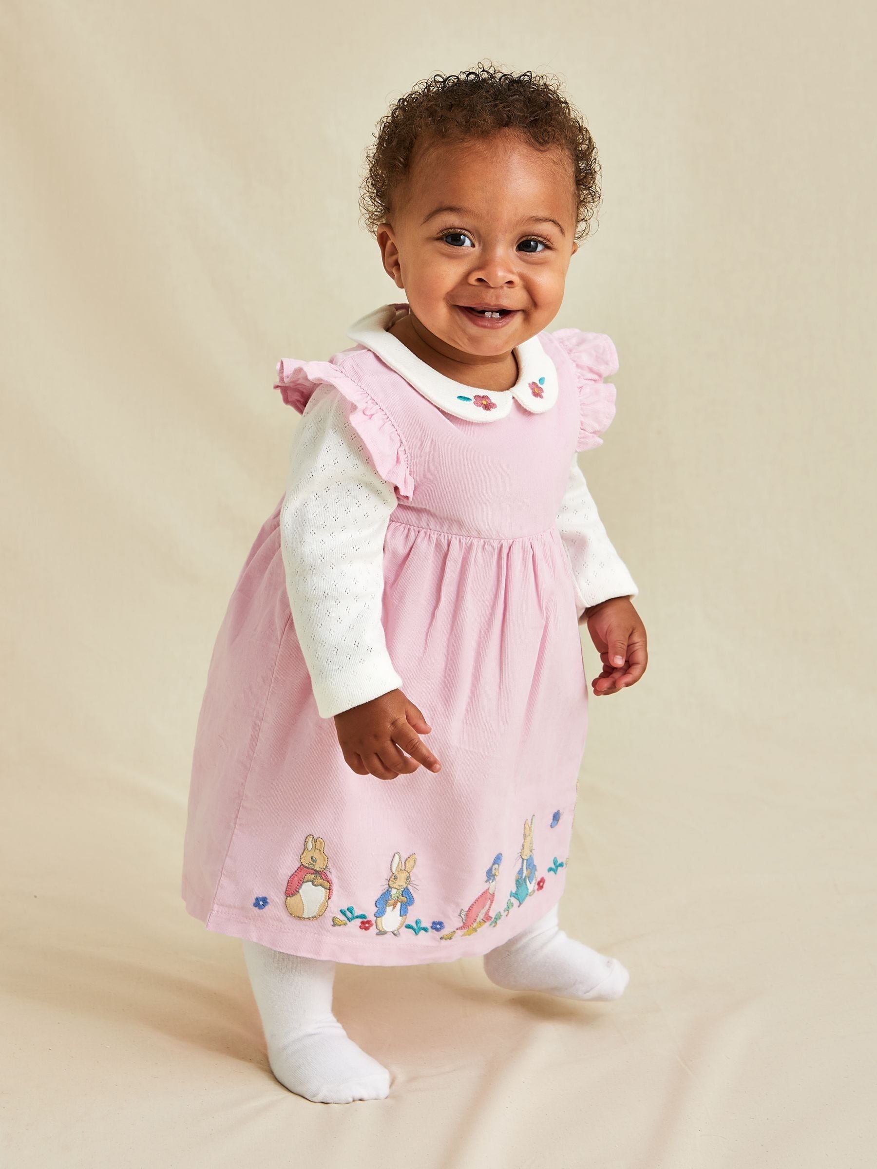 JoJo Maman Bébé Pink Baby Peter Rabbit Embroidered Dress and Body Set image 5