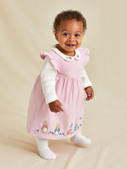 JoJo Maman Bébé Pink Baby Peter Rabbit Embroidered Dress and Body Set image 5