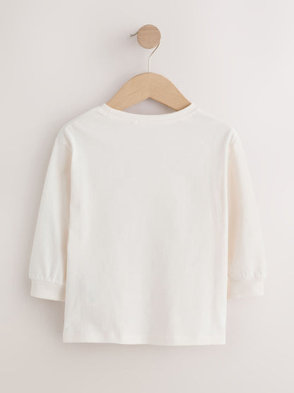 Ecru Bow Applique Long Sleeve Top (3mths-7yrs) - image 2