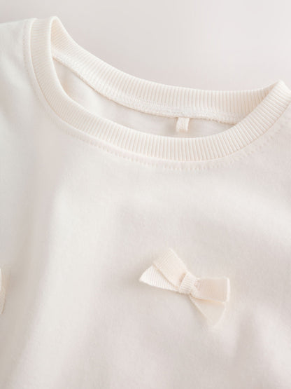 Ecru Bow Applique Long Sleeve Top (3mths-7yrs) - image 3