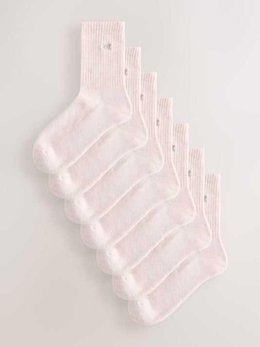 self. Oatmeal Cushion Sole Ankle Socks 7 Pack - image 1