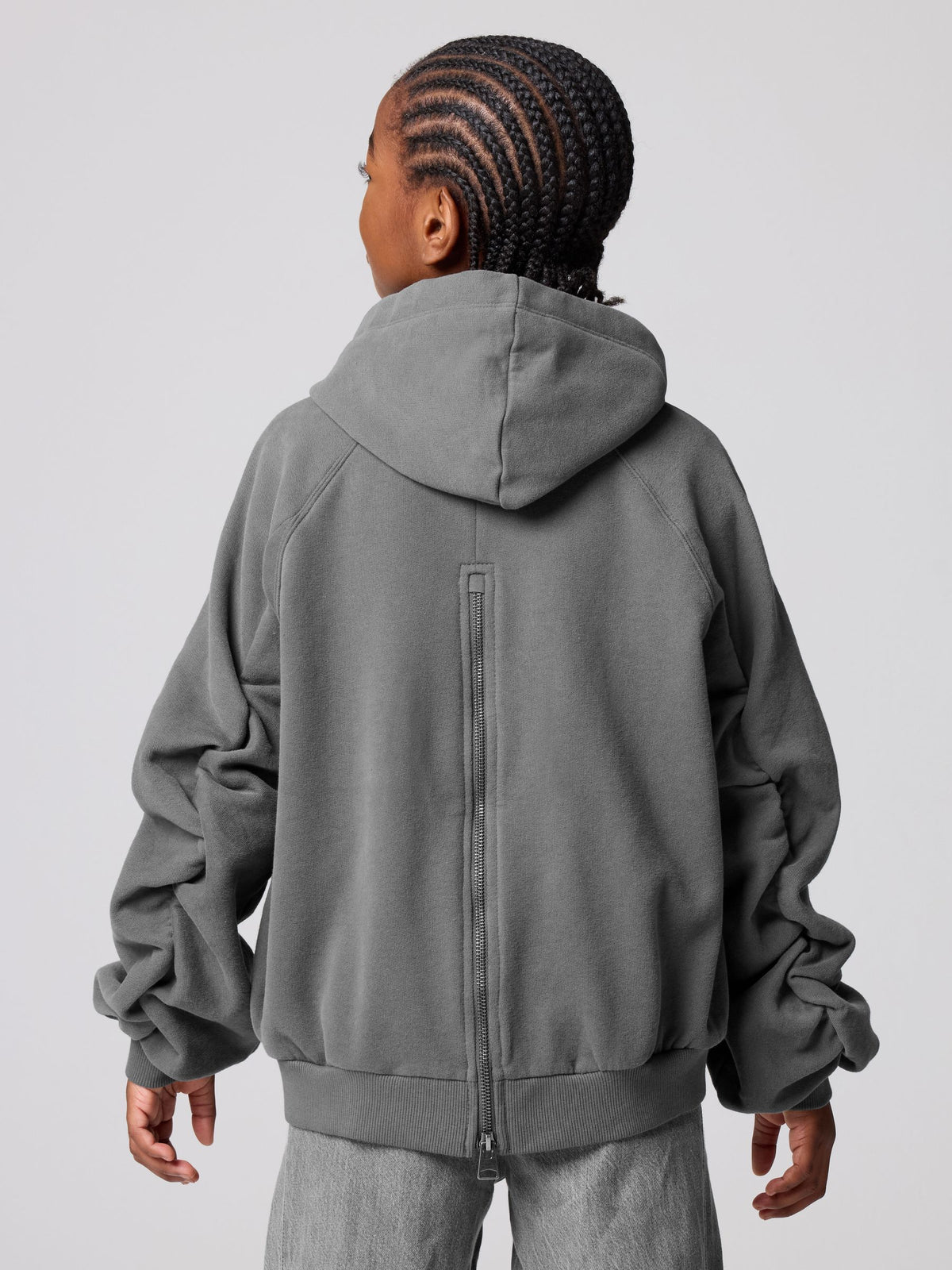 smALLSAINTS Charcoal Grey Oversized Dana Zip Hoodie - image 3