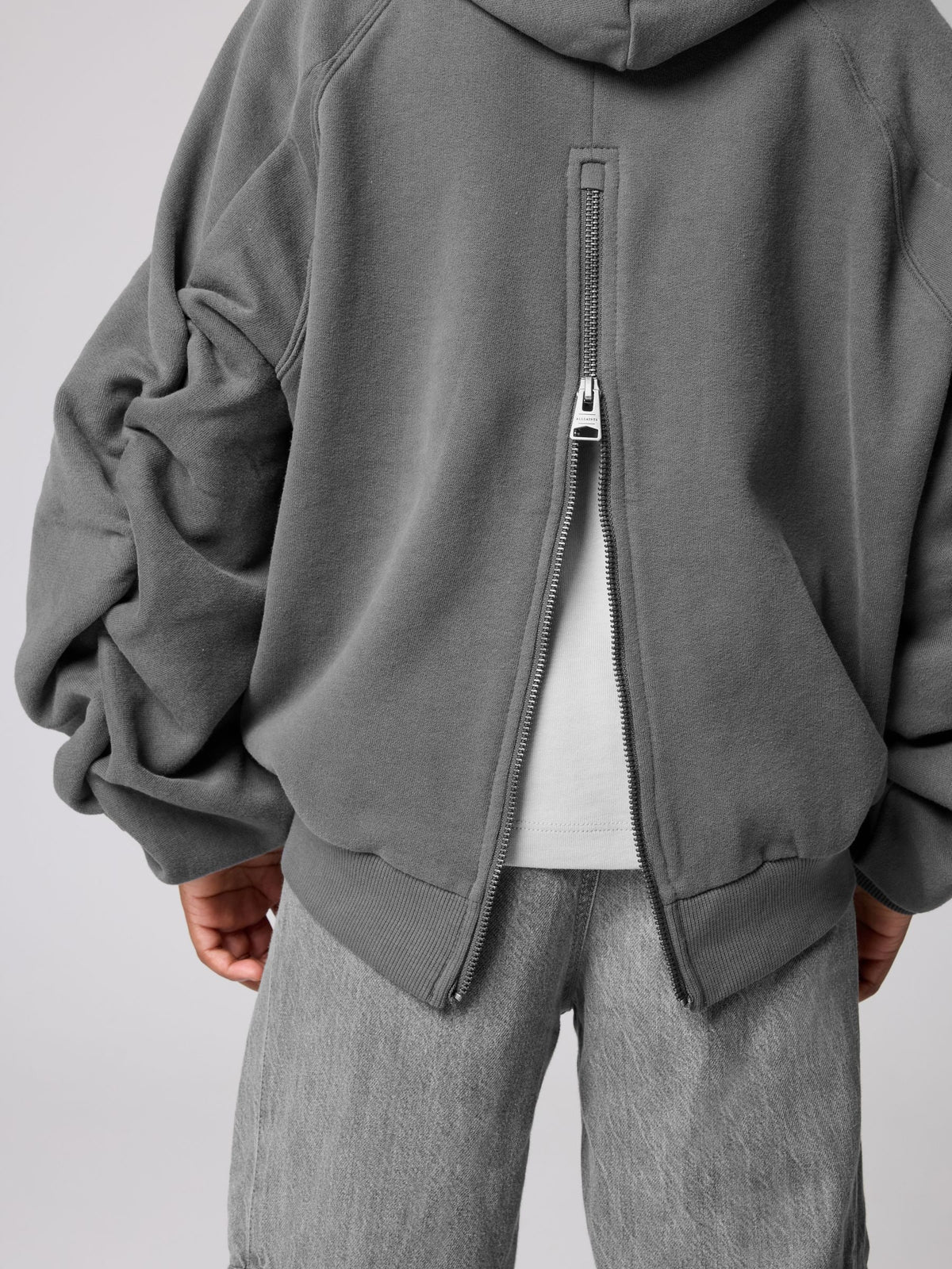 smALLSAINTS Charcoal Grey Oversized Dana Zip Hoodie - image 5