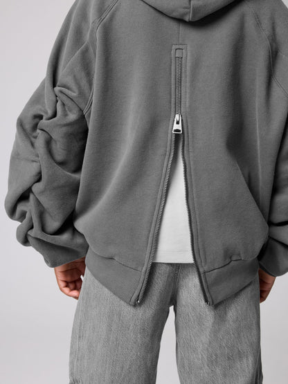 smALLSAINTS Charcoal Grey Oversized Dana Zip Hoodie - image 5