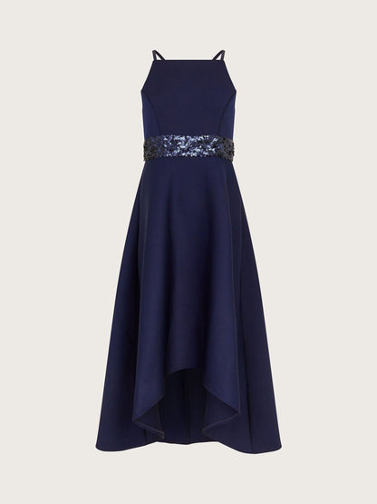 Monsoon Blue Sequin Scuba Prom Dress - image 2