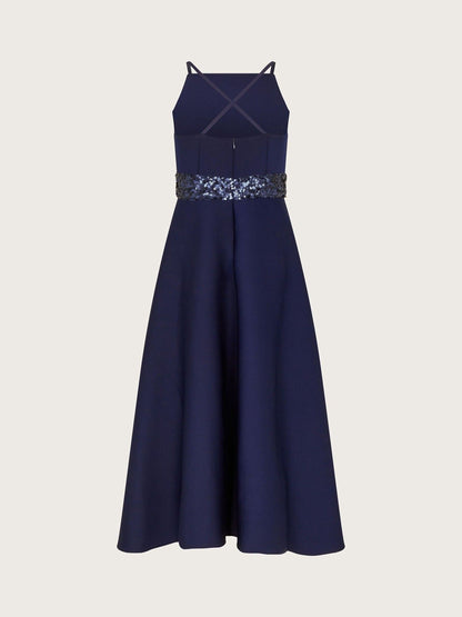 Monsoon Blue Sequin Scuba Prom Dress - image 3
