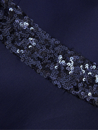 Monsoon Blue Sequin Scuba Prom Dress - image 4