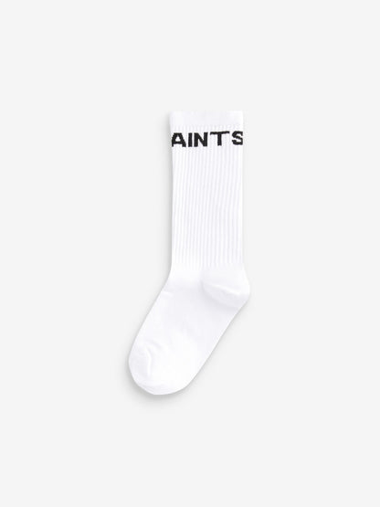 smALLSAINTS White/Pink Girls Logo Socks 3 Pack image 3