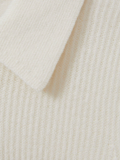 Dsiney Kidz - Reiss Off White Regis 3-9 yrs Wool Quarter Zip Polo Shirt image 4