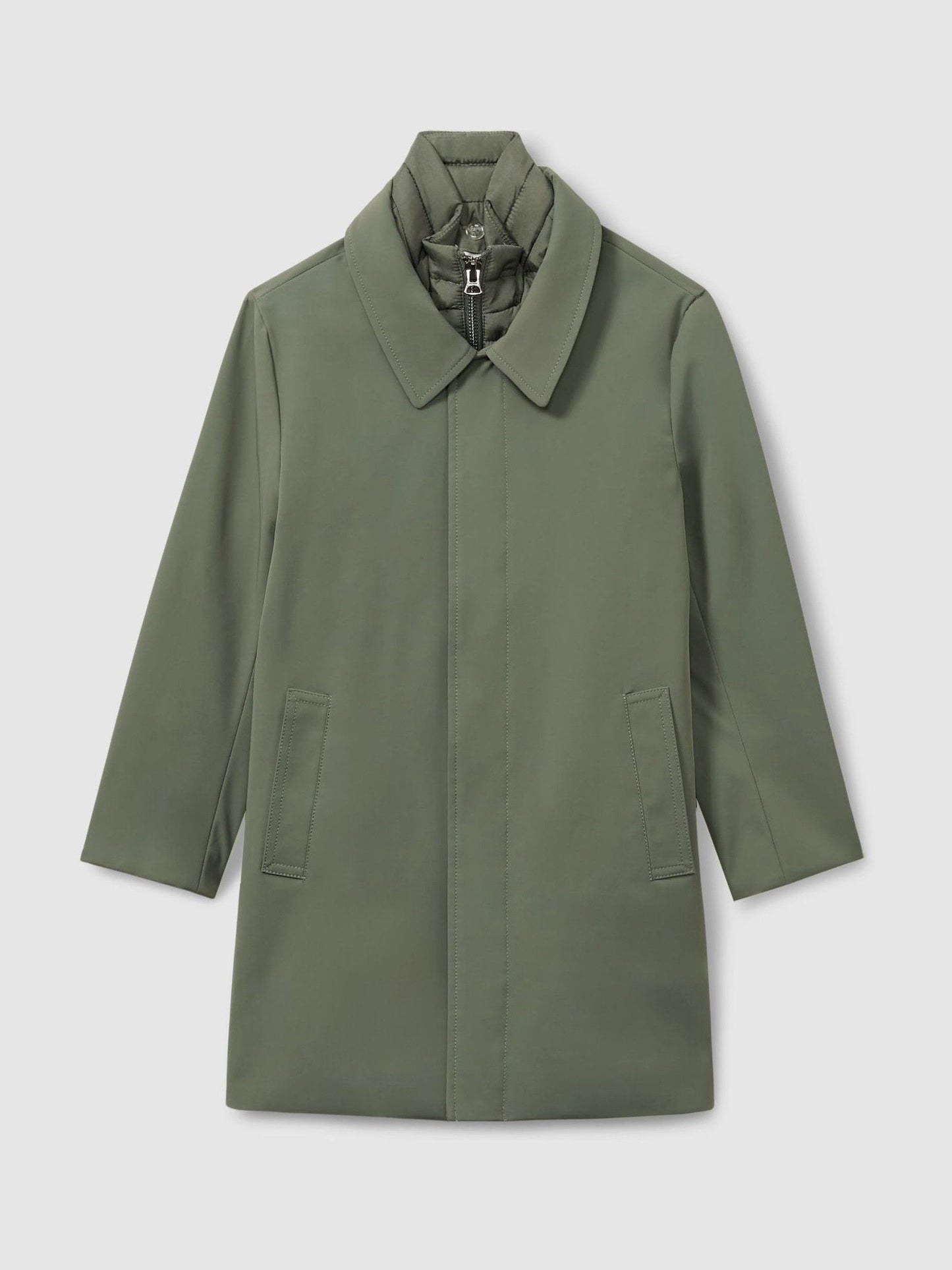 Dsiney Kidz - Reiss Sage Green Logan 3-9 yrs Gabardine Coat with Removable Gilet image 2