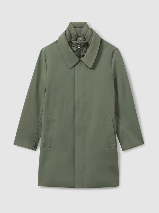 Dsiney Kidz - Reiss Sage Green Logan 3-9 yrs Gabardine Coat with Removable Gilet image 2