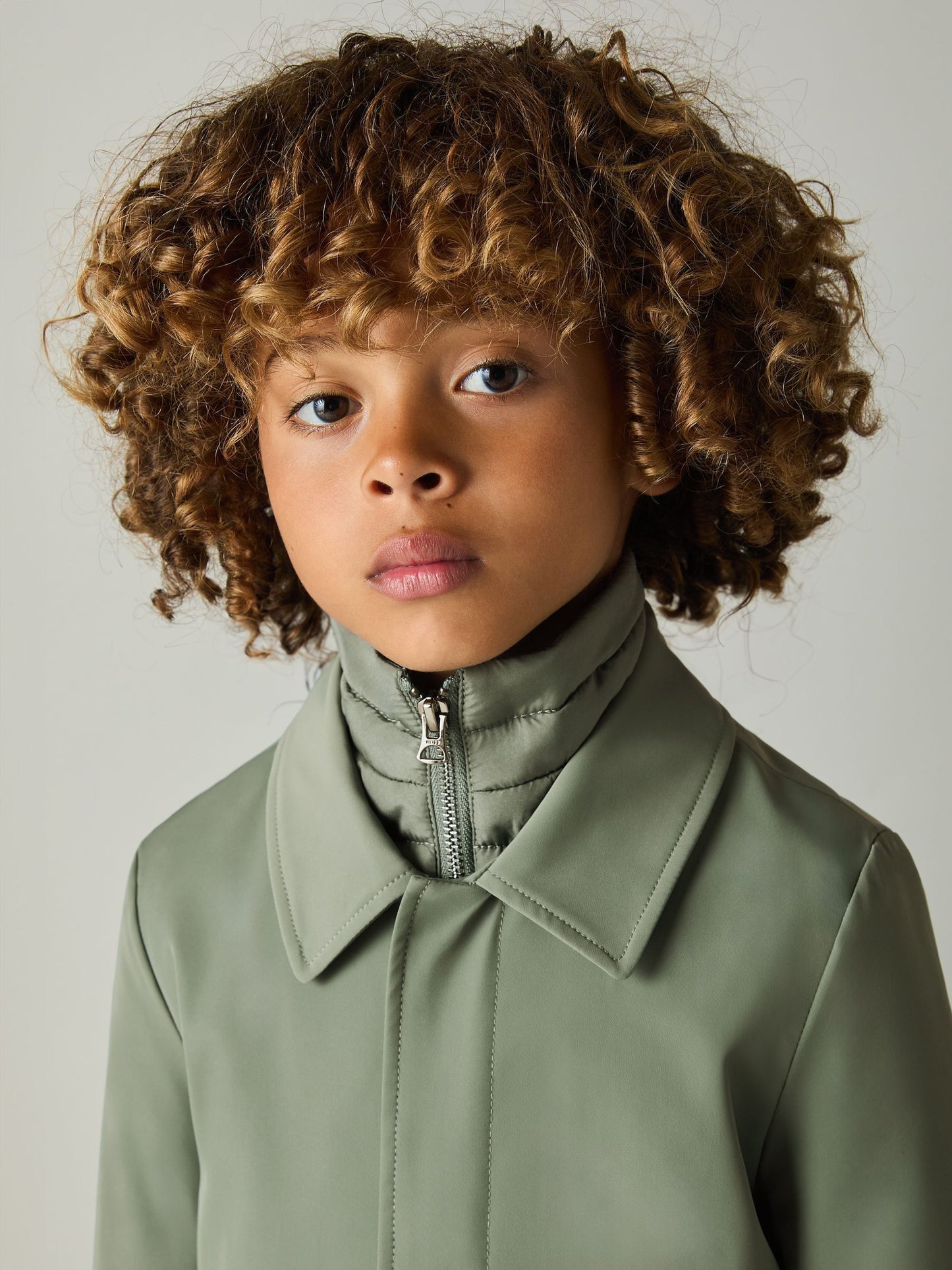 Dsiney Kidz - Reiss Sage Green Logan 3-9 yrs Gabardine Coat with Removable Gilet image 4