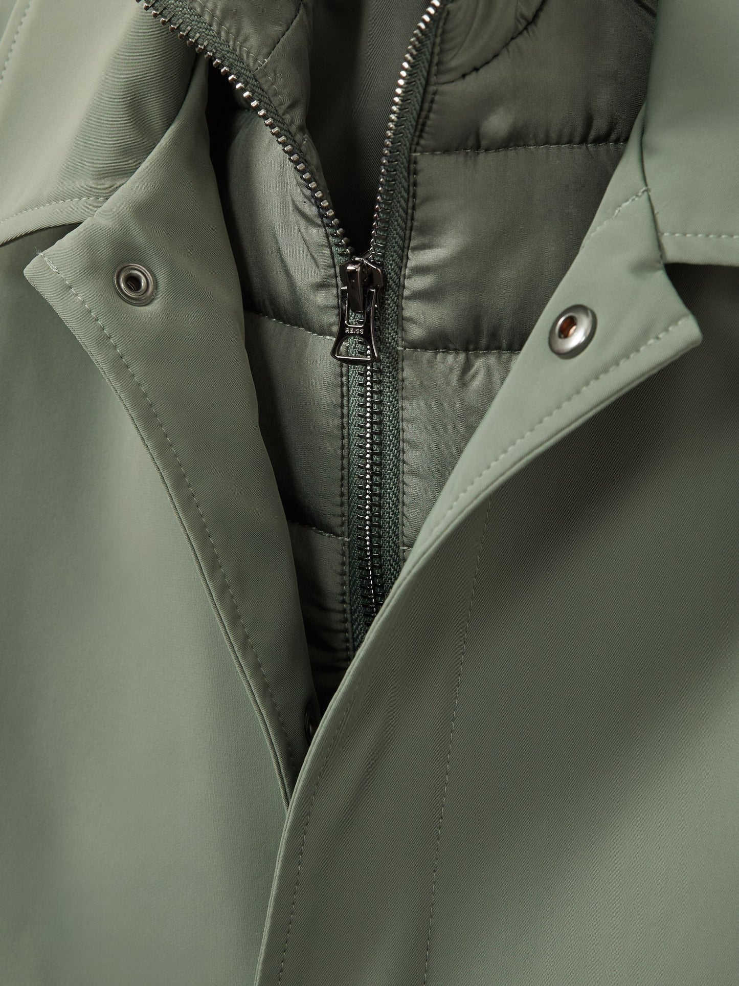 Dsiney Kidz - Reiss Sage Green Logan 3-9 yrs Gabardine Coat with Removable Gilet image 5