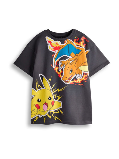 Dsiney Kidz - Vanilla Underground Grey Boys Pokemon 100% Cotton T-Shirt and Shorts Set image 2