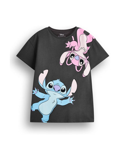 Dsiney Kidz - Vanilla Underground Grey Girls 100% Cotton Stitch T-Shirt and Cycling Shorts Set image 3