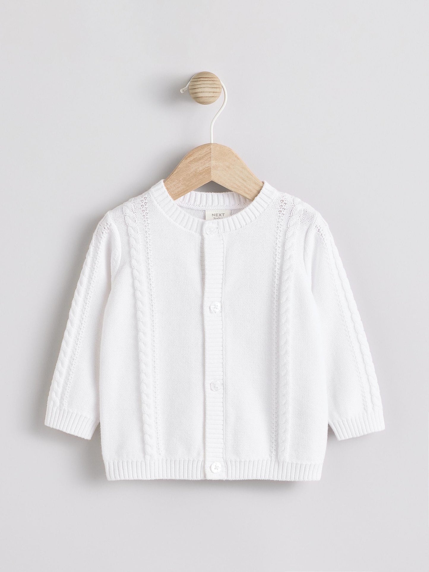 Dsiney Kidz - White Cable Knitted Baby Cardigan image 1
