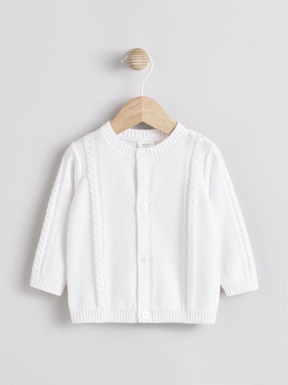 Dsiney Kidz - White Cable Knitted Baby Cardigan image 1